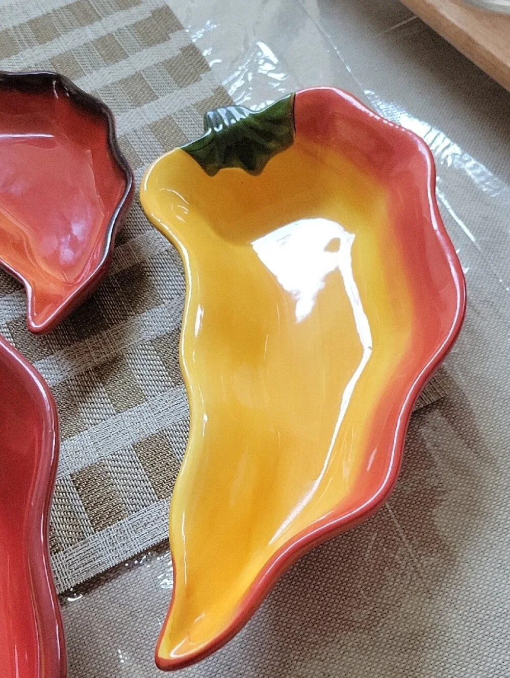 T.J.Maxx Red and Yellow Chili Pepper Ceramic Serving Bowls Set
